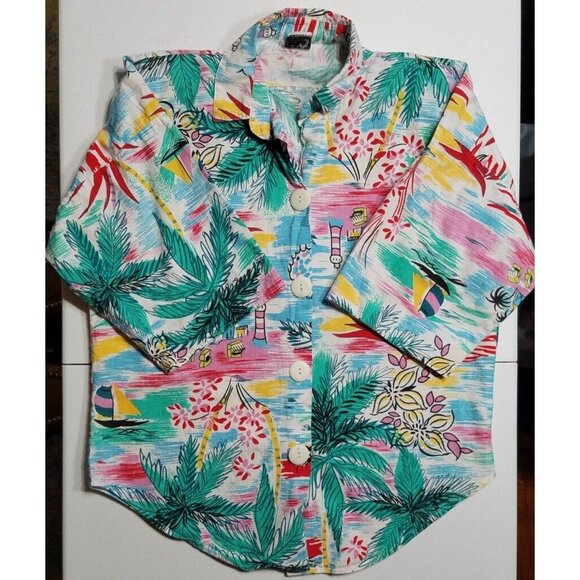 Randi of California Short Sleeve Button Up Hawaiian Shirt Blouse Women's Large - Picture 1 of 9